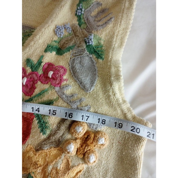 Lauren Hansen Summer Spring Garden Sweater Vest Medium Knit 90s Unique Grandma - Picture 7 of 11